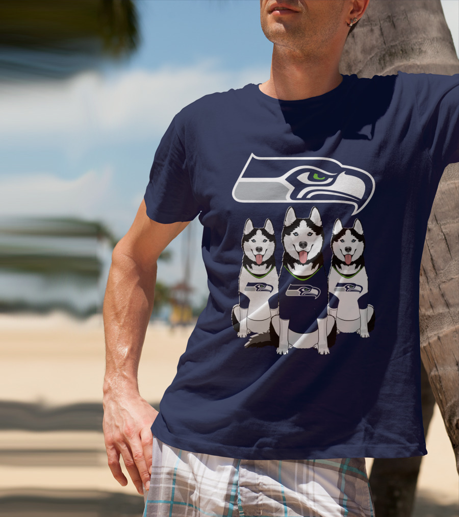 Seattle Seahawks Husky Trio Fan T-Shirt