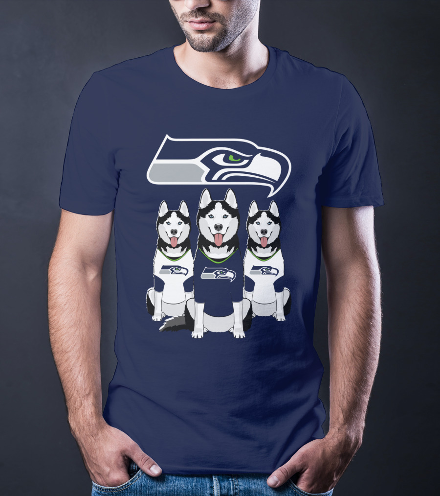 Seattle Seahawks Husky Trio Fan T-Shirt
