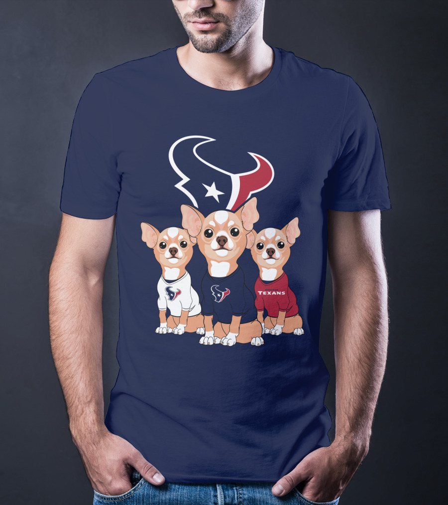 Houston Texans Chihuahua Trio Fan T-Shirt