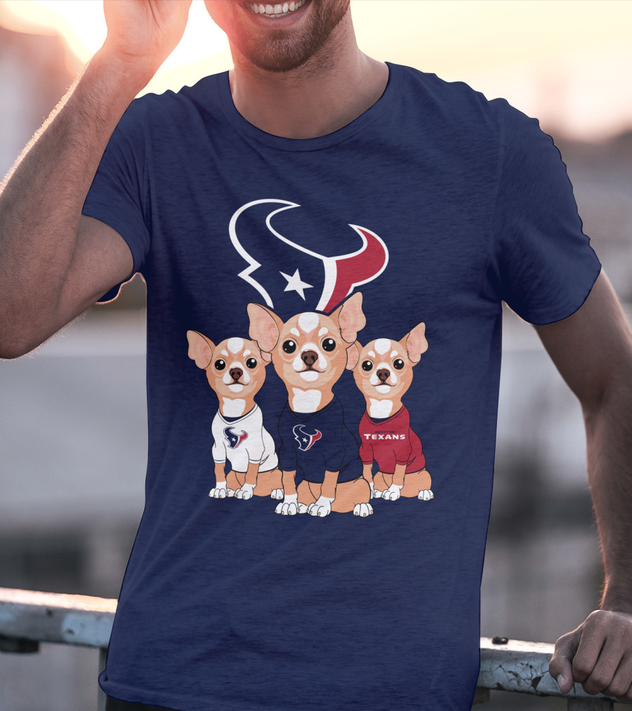 Houston Texans Chihuahua Trio Fan T-Shirt