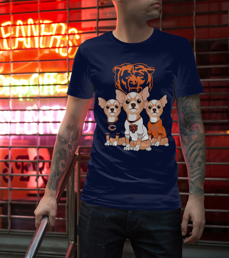 Chicago Bears Chihuahua Trio T-Shirt