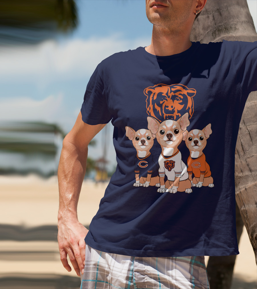 Chicago Bears Chihuahua Trio T-Shirt
