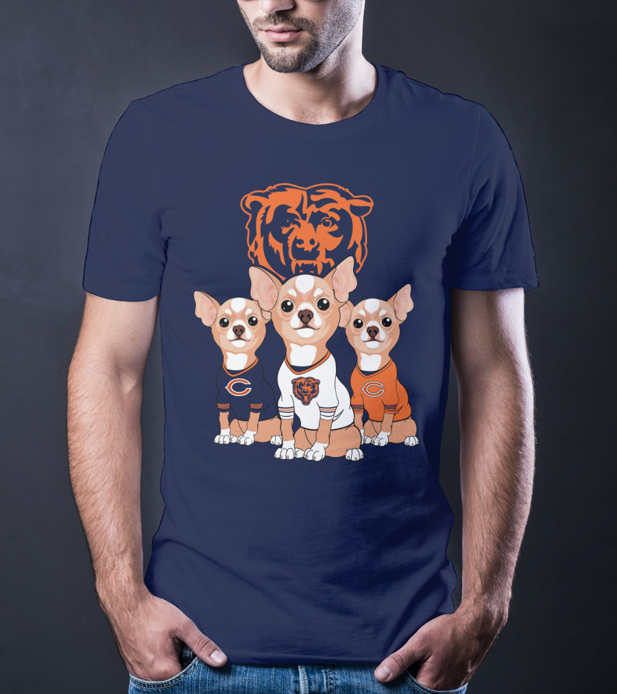 Chicago Bears Chihuahua Trio T-Shirt
