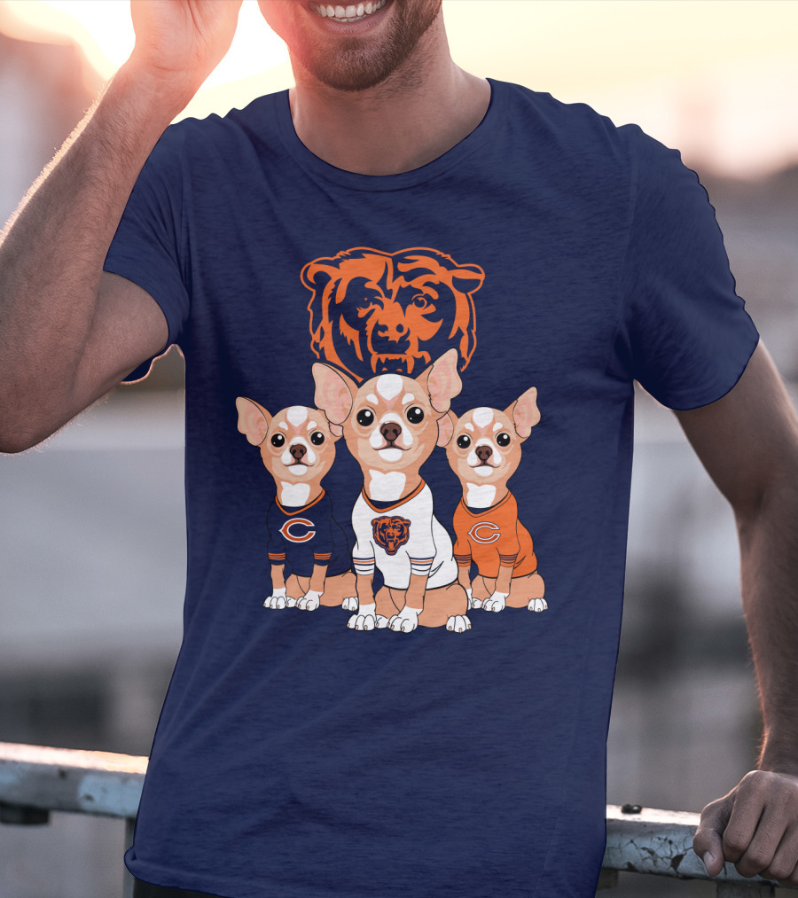 Chicago Bears Chihuahua Trio T-Shirt