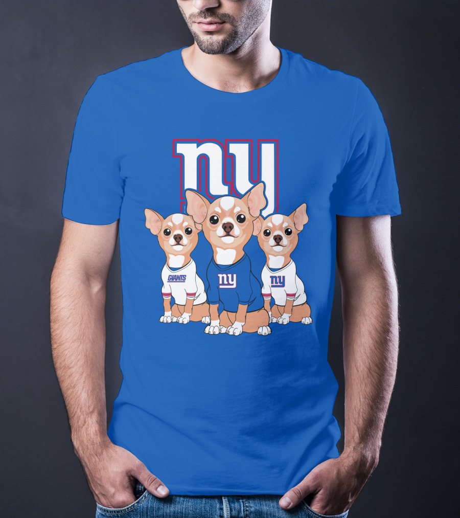New York Giants Chihuahua Trio T-Shirt