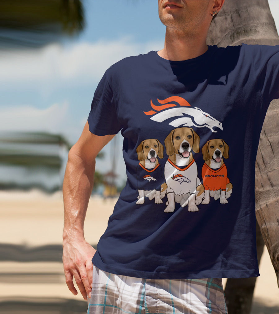Denver Broncos Beagle Trio T-Shirt