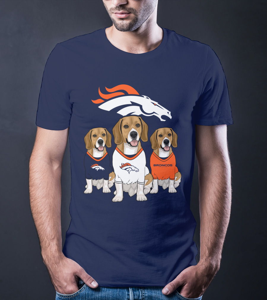 Denver Broncos Beagle Trio T-Shirt