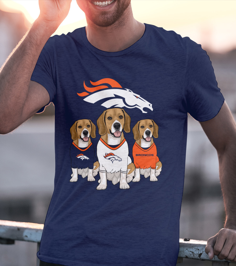 Denver Broncos Beagle Trio T-Shirt