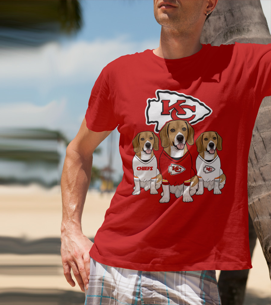 Kc Chiefs Beagle Trio Dogs T-Shirt