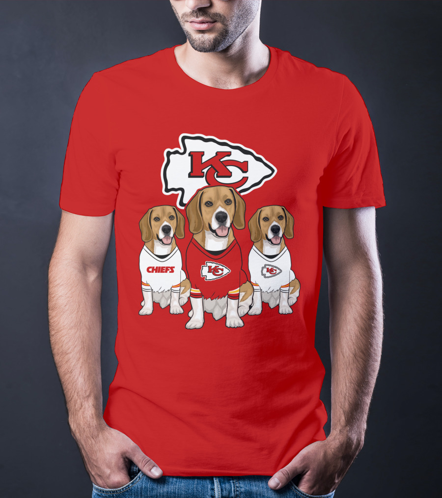 Kc Chiefs Beagle Trio Dogs T-Shirt