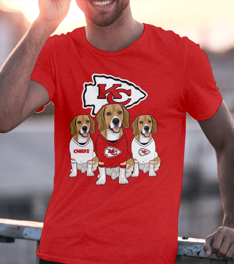 Kc Chiefs Beagle Trio Dogs T-Shirt