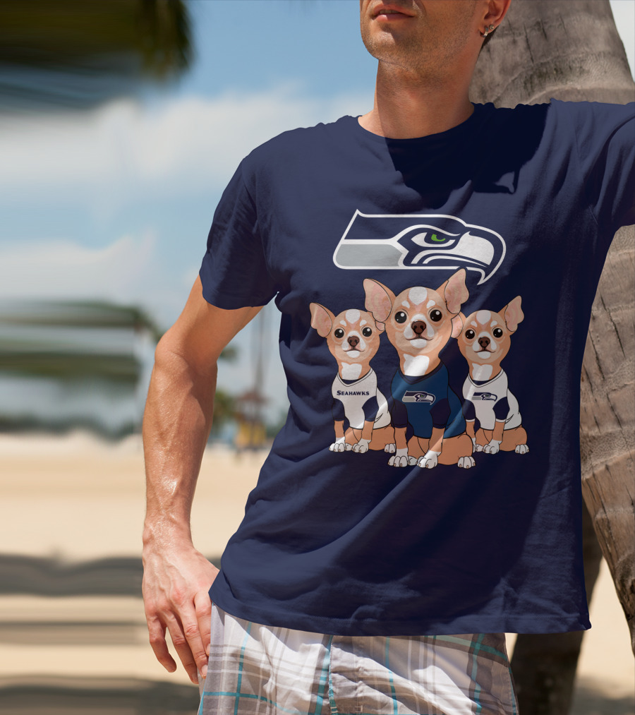 Seahawks Chihuahua Trio T-Shirt