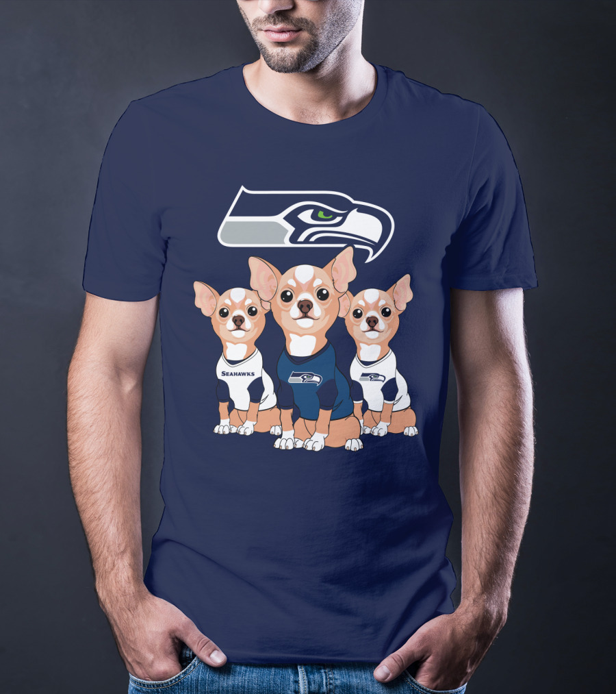 Seahawks Chihuahua Trio T-Shirt