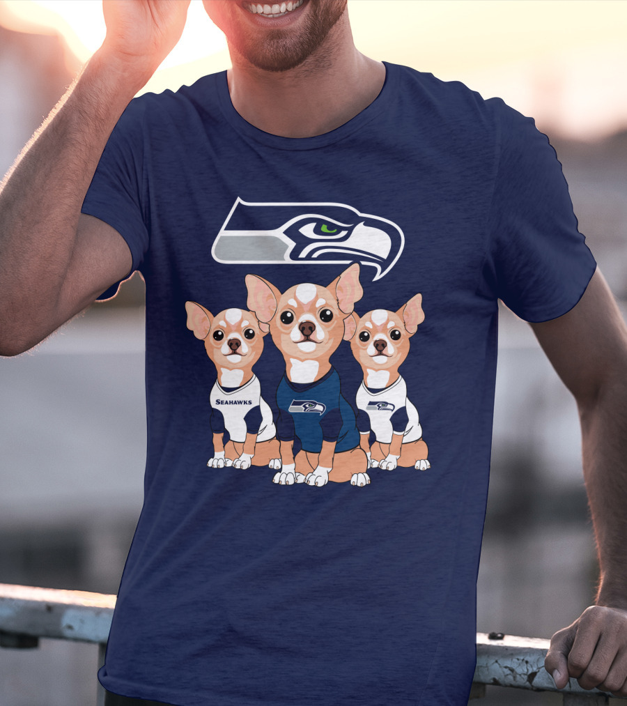 Seahawks Chihuahua Trio T-Shirt