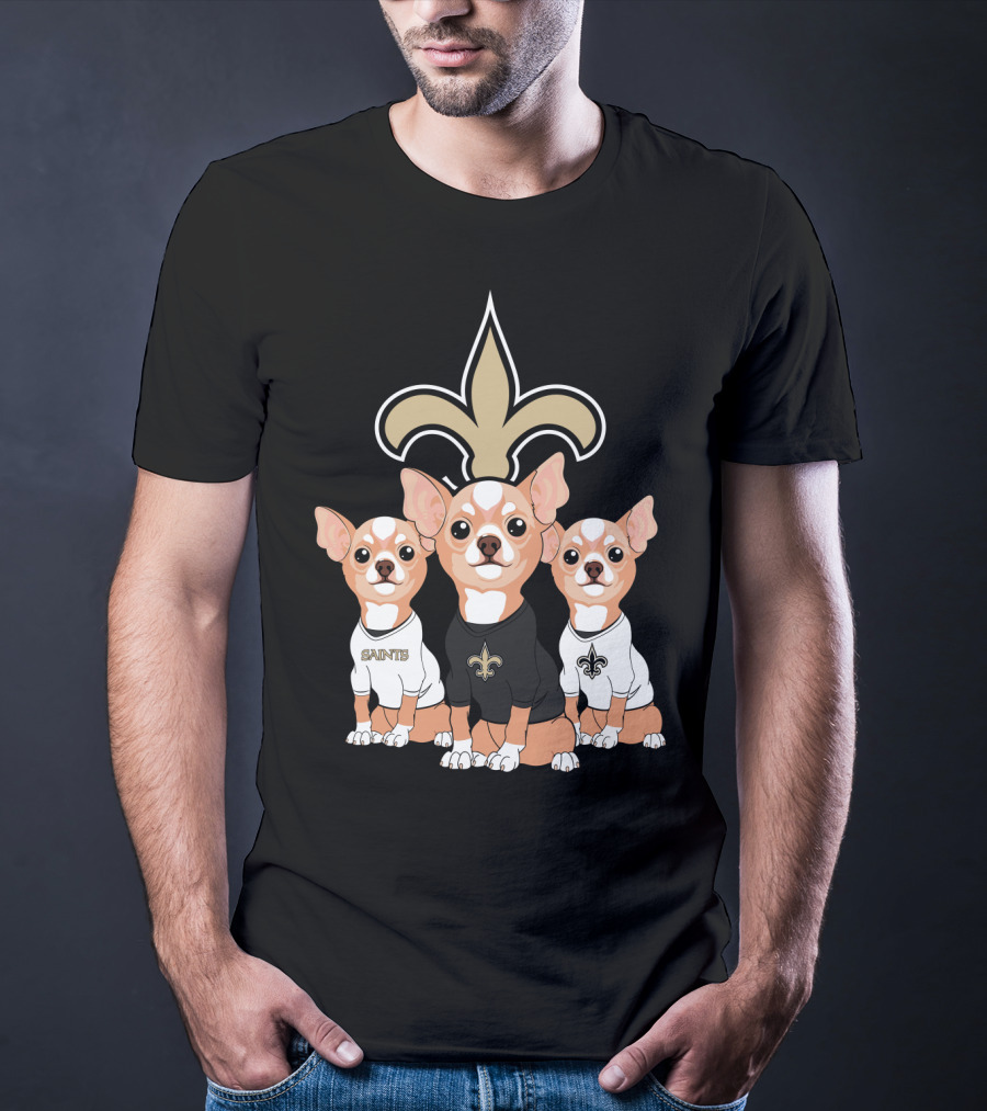  New Orleans Saints Chihuahua Trio T-Shirt