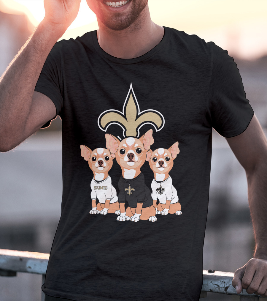  New Orleans Saints Chihuahua Trio T-Shirt