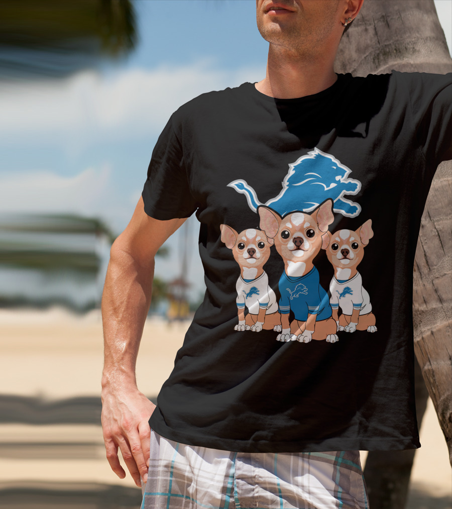 Detroit Lions Chihuahua Trio T-Shirt