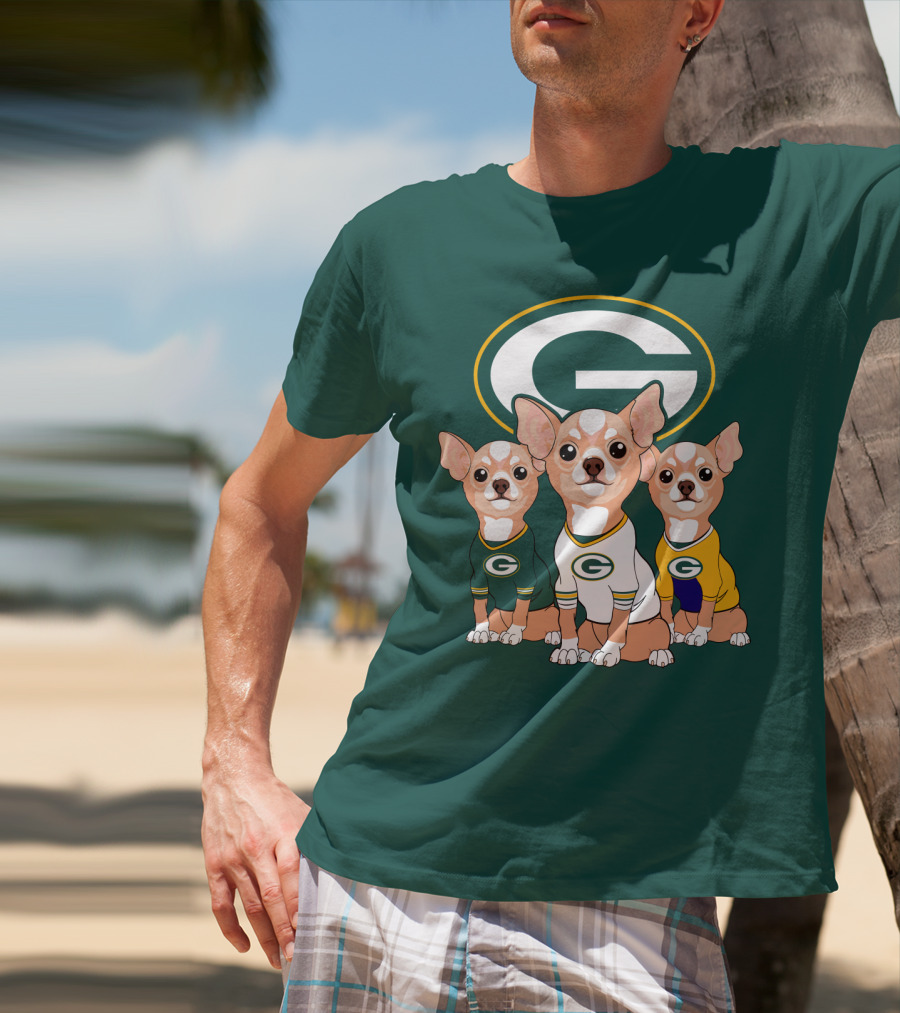 Green Bay Packers Chihuahua Trio T-Shirt