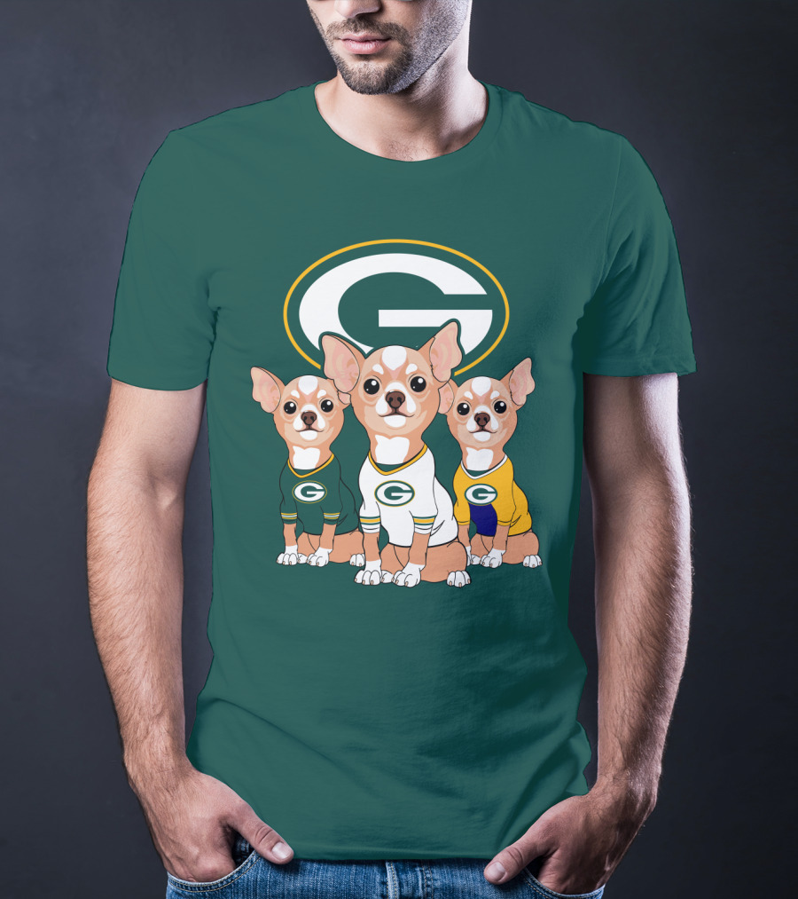 Green Bay Packers Chihuahua Trio T-Shirt