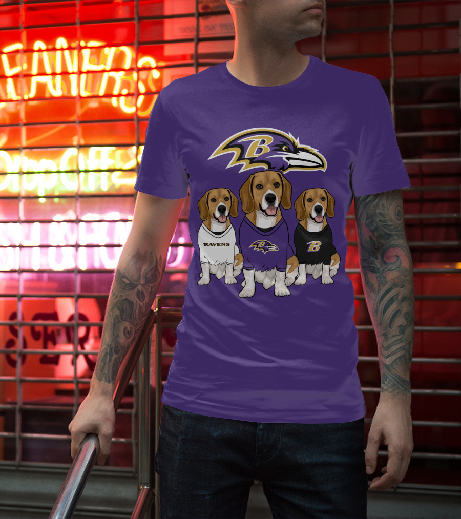 Baltimore Ravens Beagle Trio T-Shirt