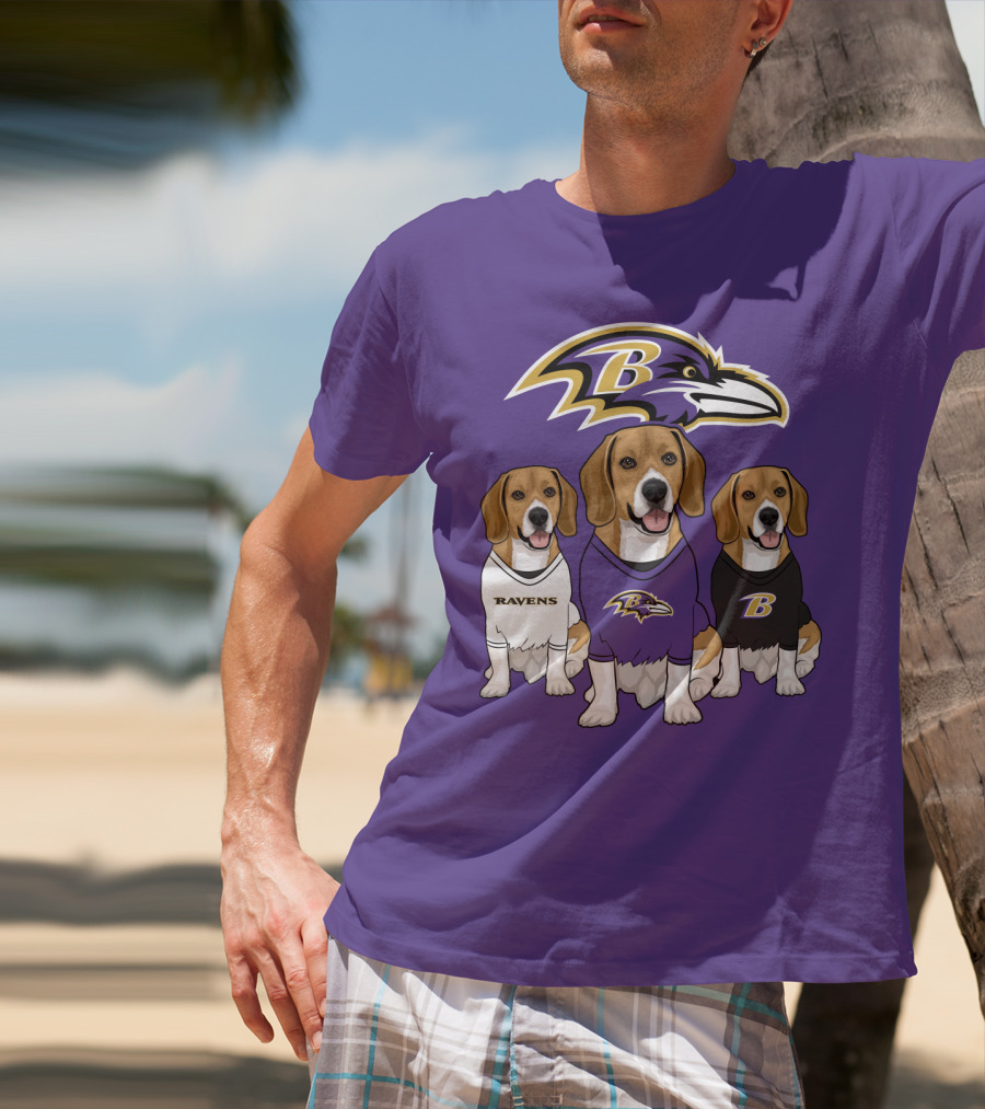 Baltimore Ravens Beagle Trio T-Shirt