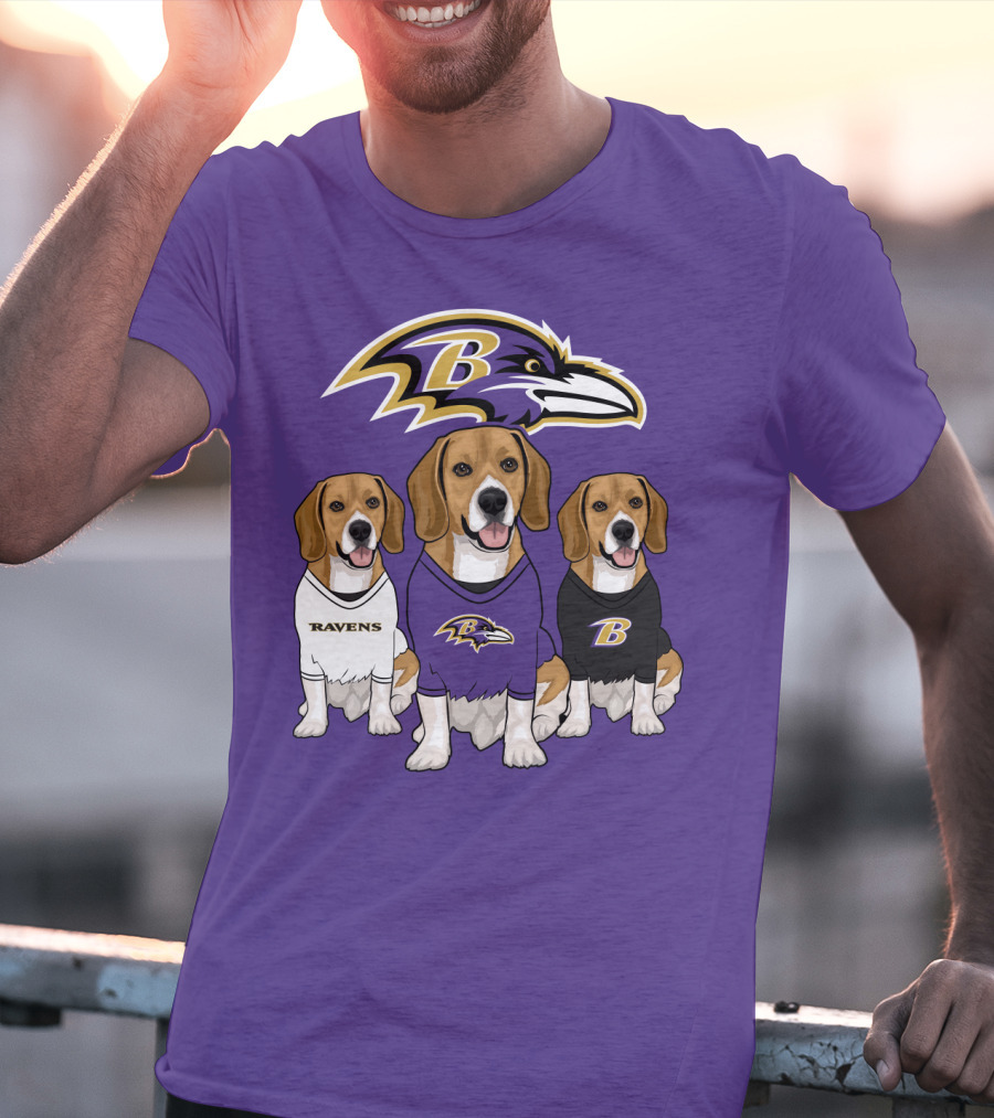 Baltimore Ravens Beagle Trio T-Shirt