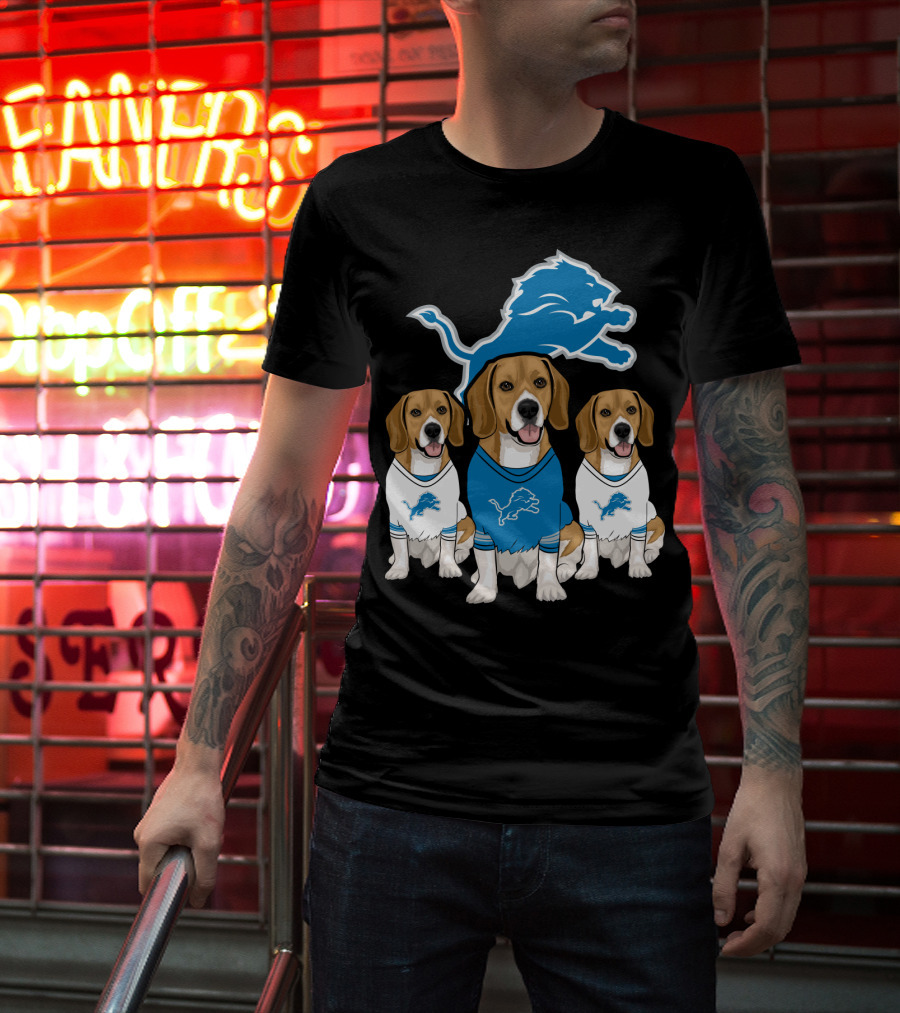 Detroit Lions Beagles T-Shirt