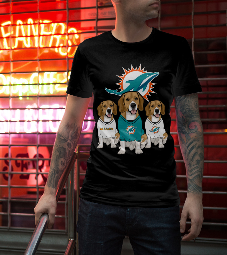 Miami Dolphins Beagle Trio T-Shirt