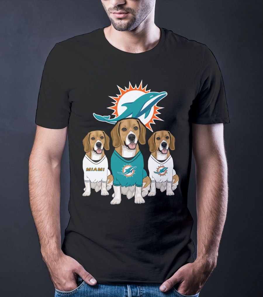 Miami Dolphins Beagle Trio T-Shirt