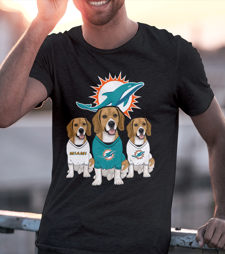 Miami Dolphins Beagle Trio T-Shirt