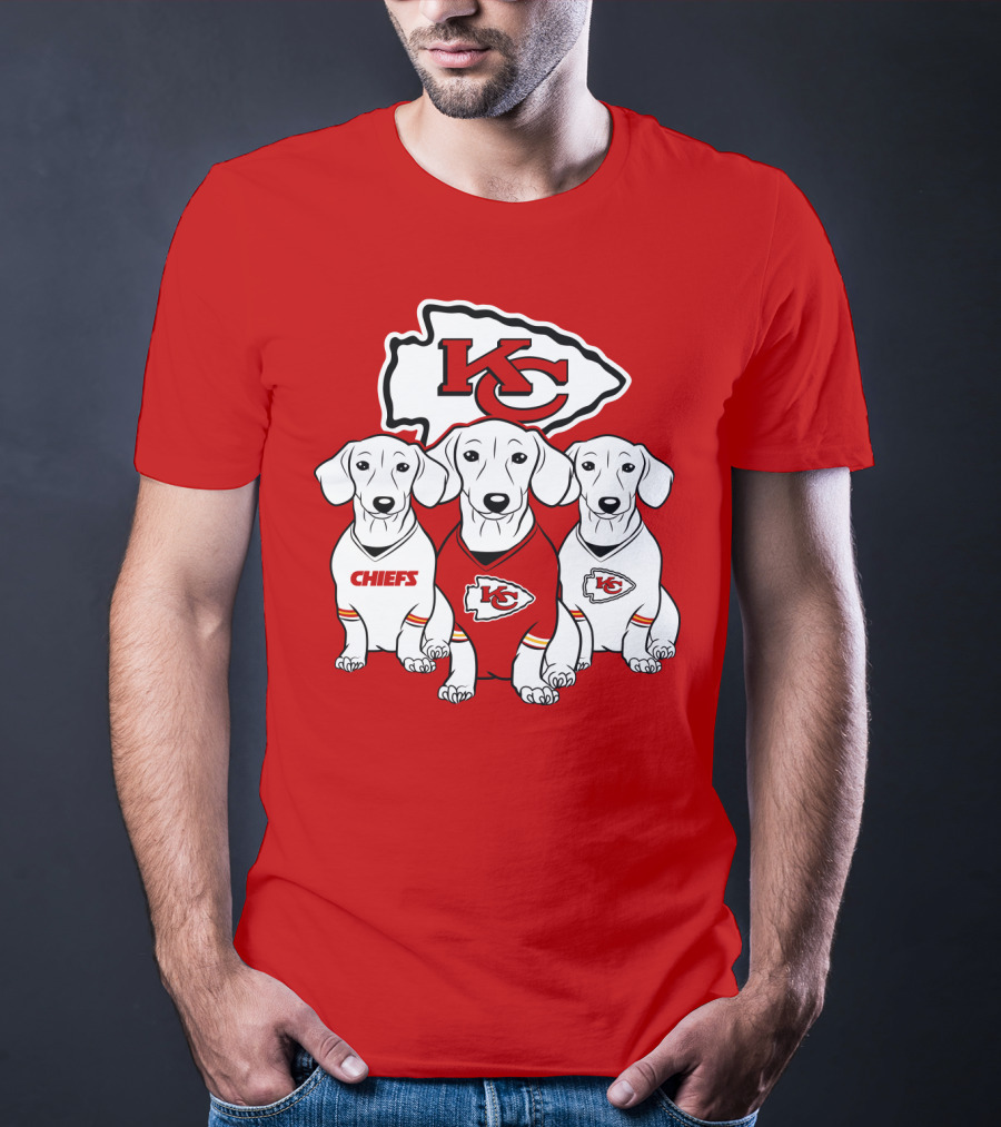 Kansas City Chiefs Dachshund Trio T-Shirt