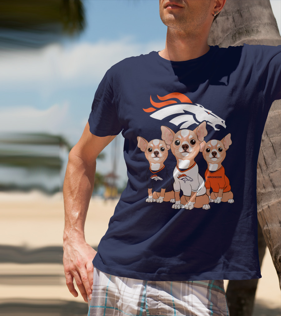 Denver Broncos Chihuahua Trio T-Shirt