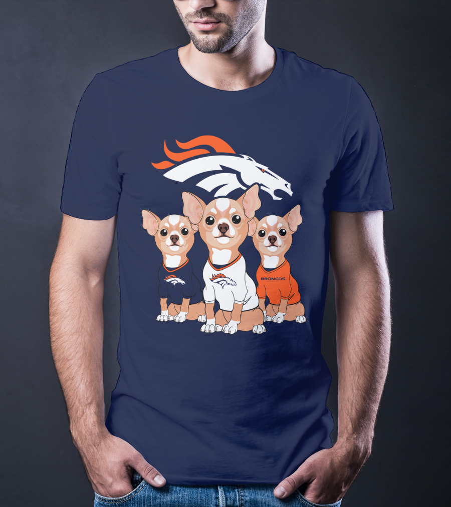 Denver Broncos Chihuahua Trio T-Shirt