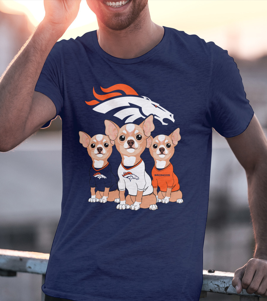 Denver Broncos Chihuahua Trio T-Shirt
