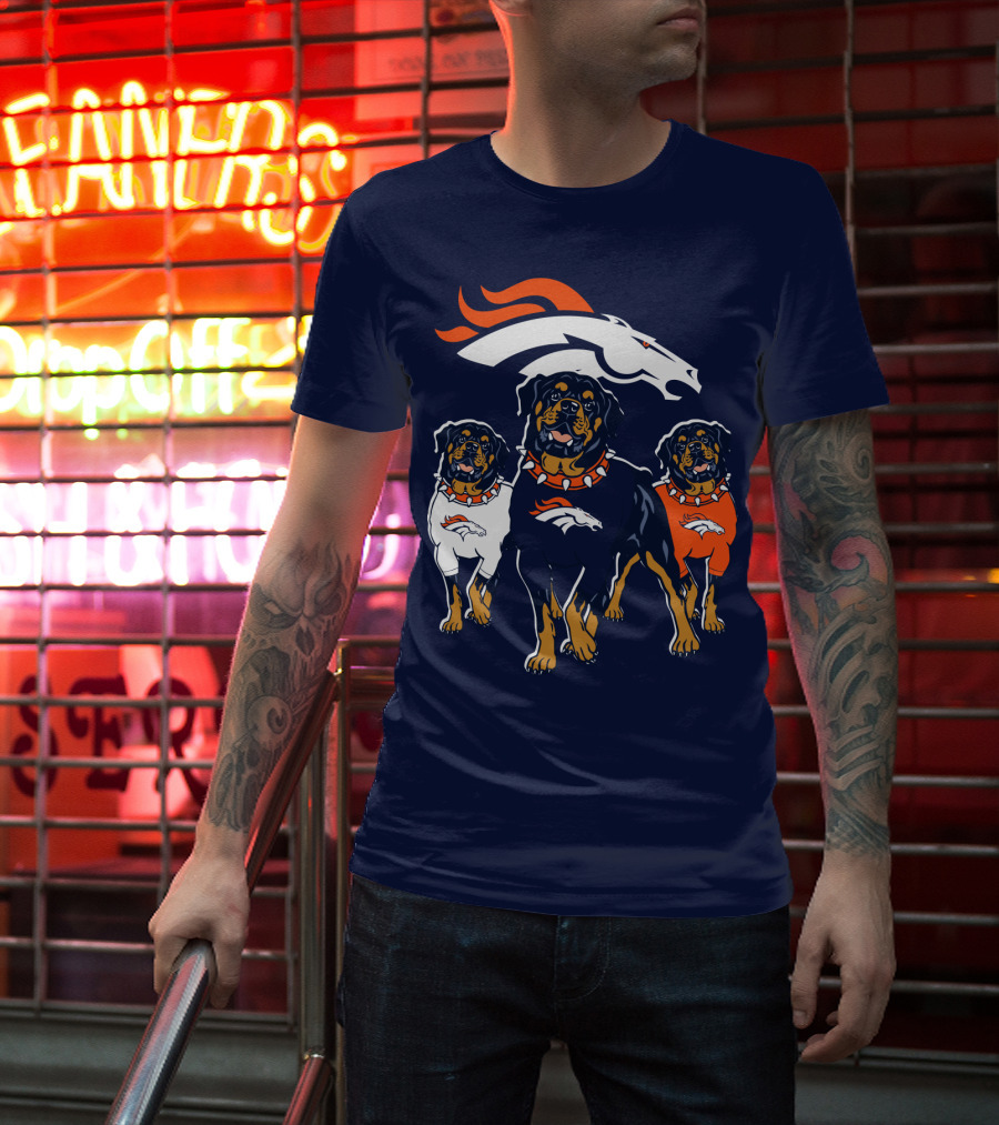 Rottweiler Dogs Denver Broncos T-Shirt