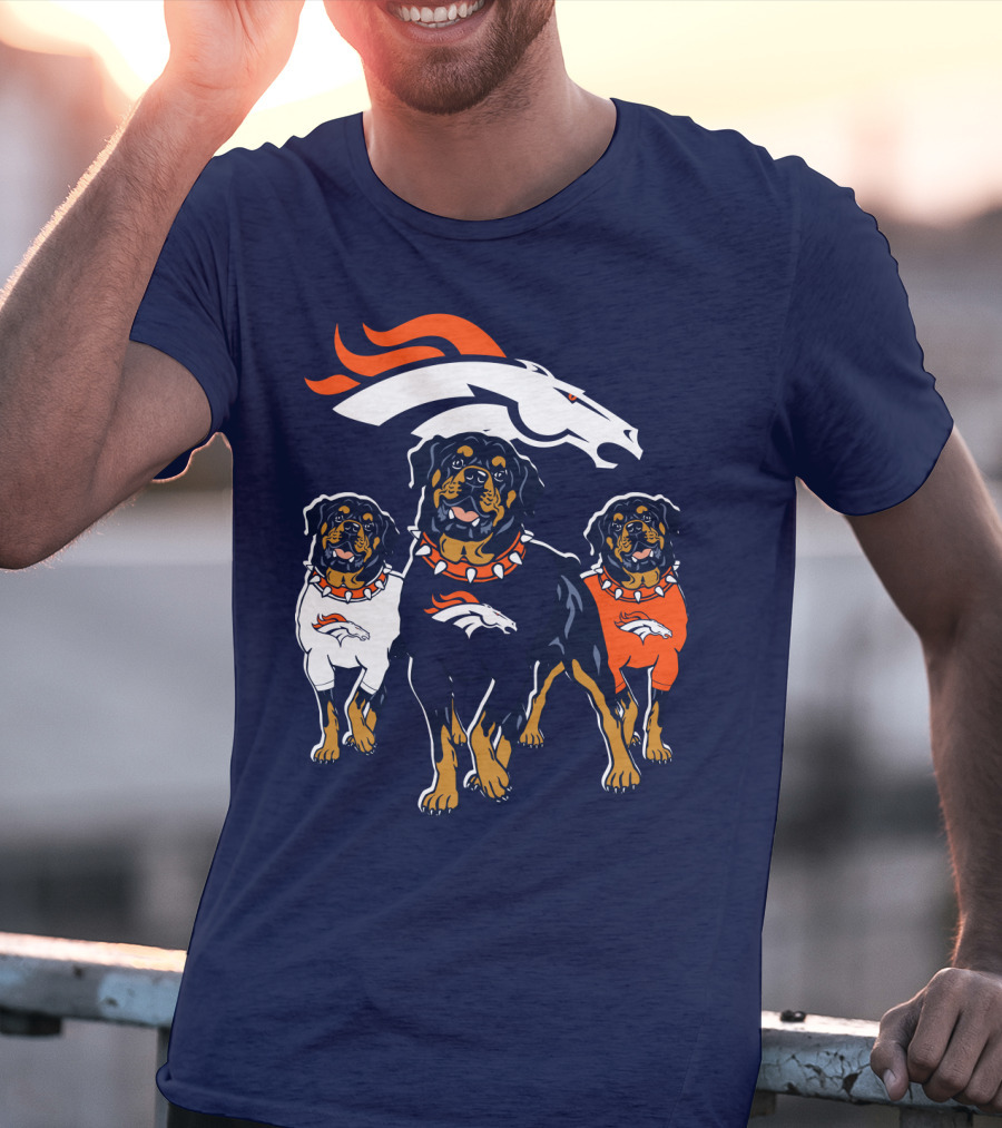 Rottweiler Dogs Denver Broncos T-Shirt