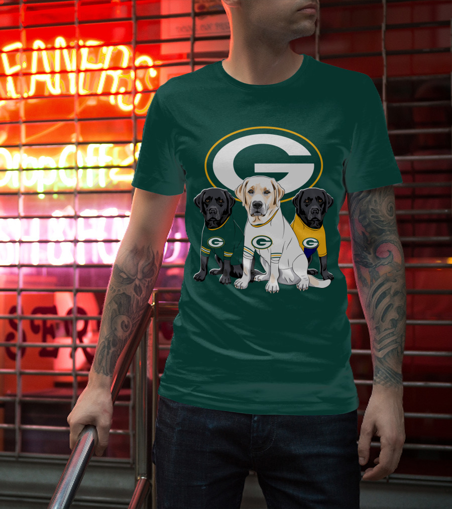 Green Bay Packers Labrador Retriever Trio T-Shirt