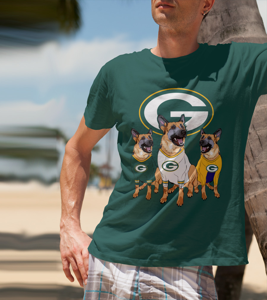 Green Bay Packers German Shepherd Trio T-Shirt