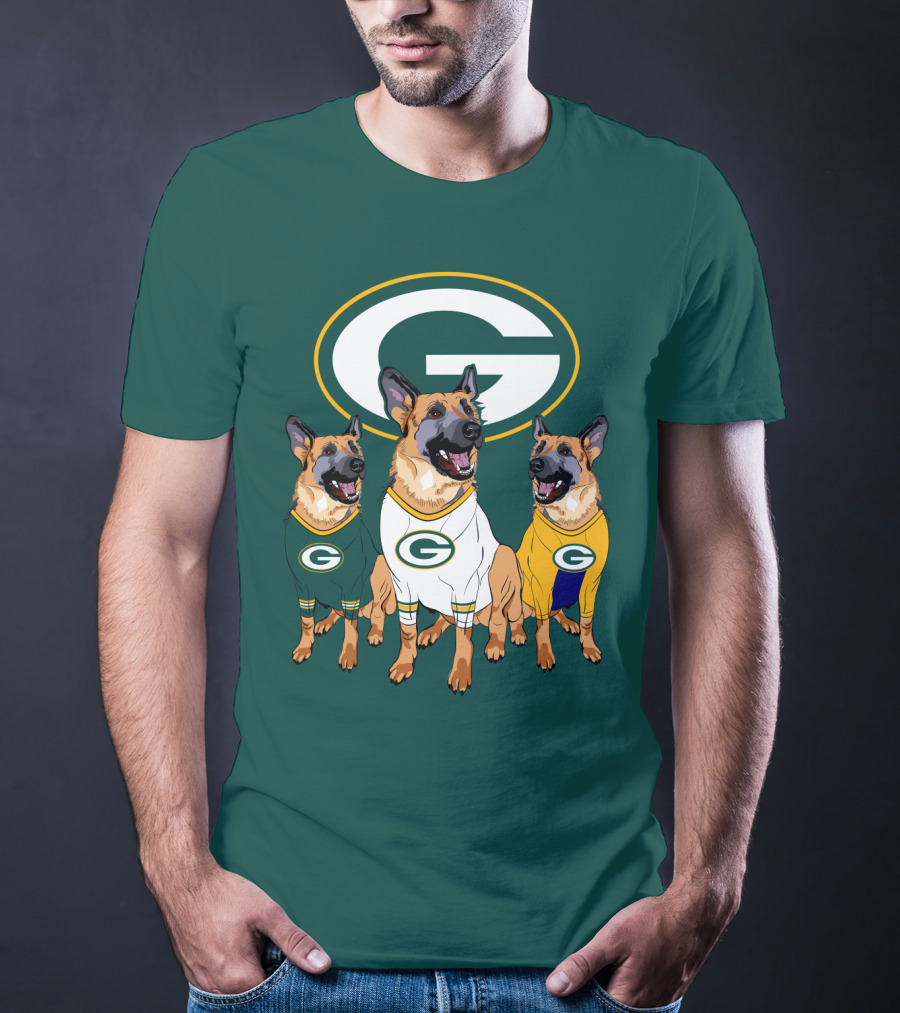 Green Bay Packers German Shepherd Trio T-Shirt