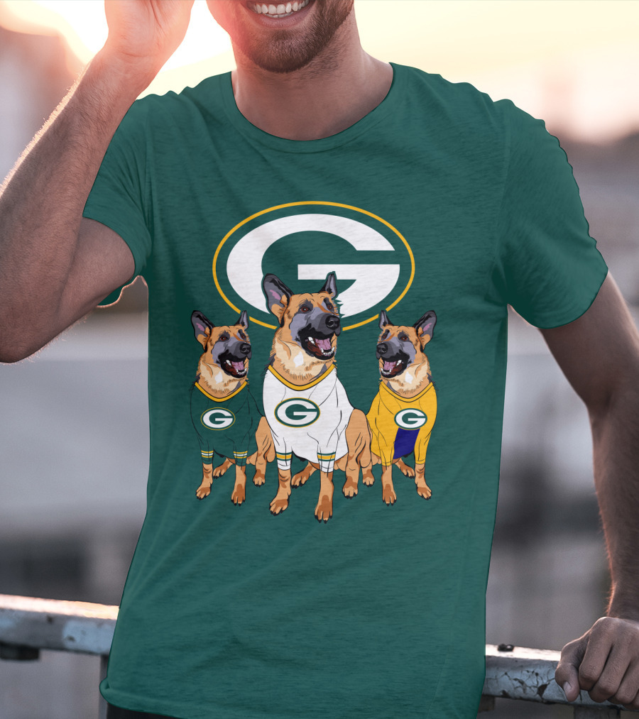 Green Bay Packers German Shepherd Trio T-Shirt