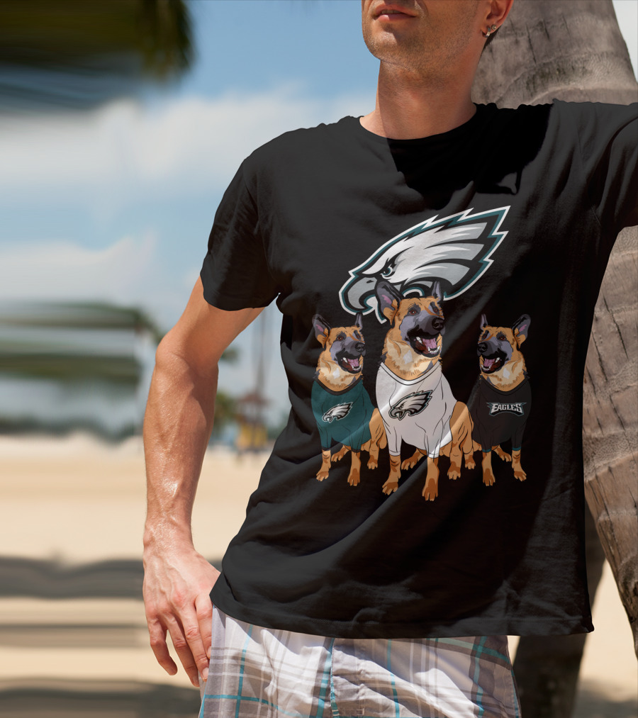 Philadelphia Eagles German Shepherd Trio T-Shirt
