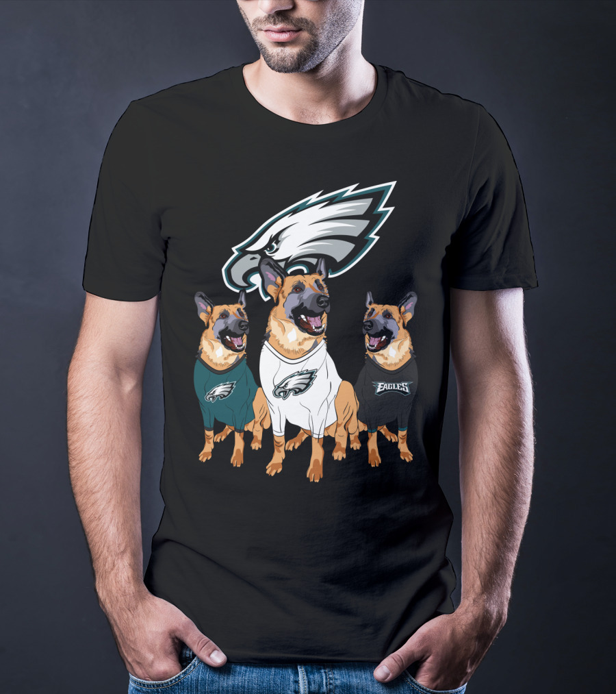 Philadelphia Eagles German Shepherd Trio T-Shirt