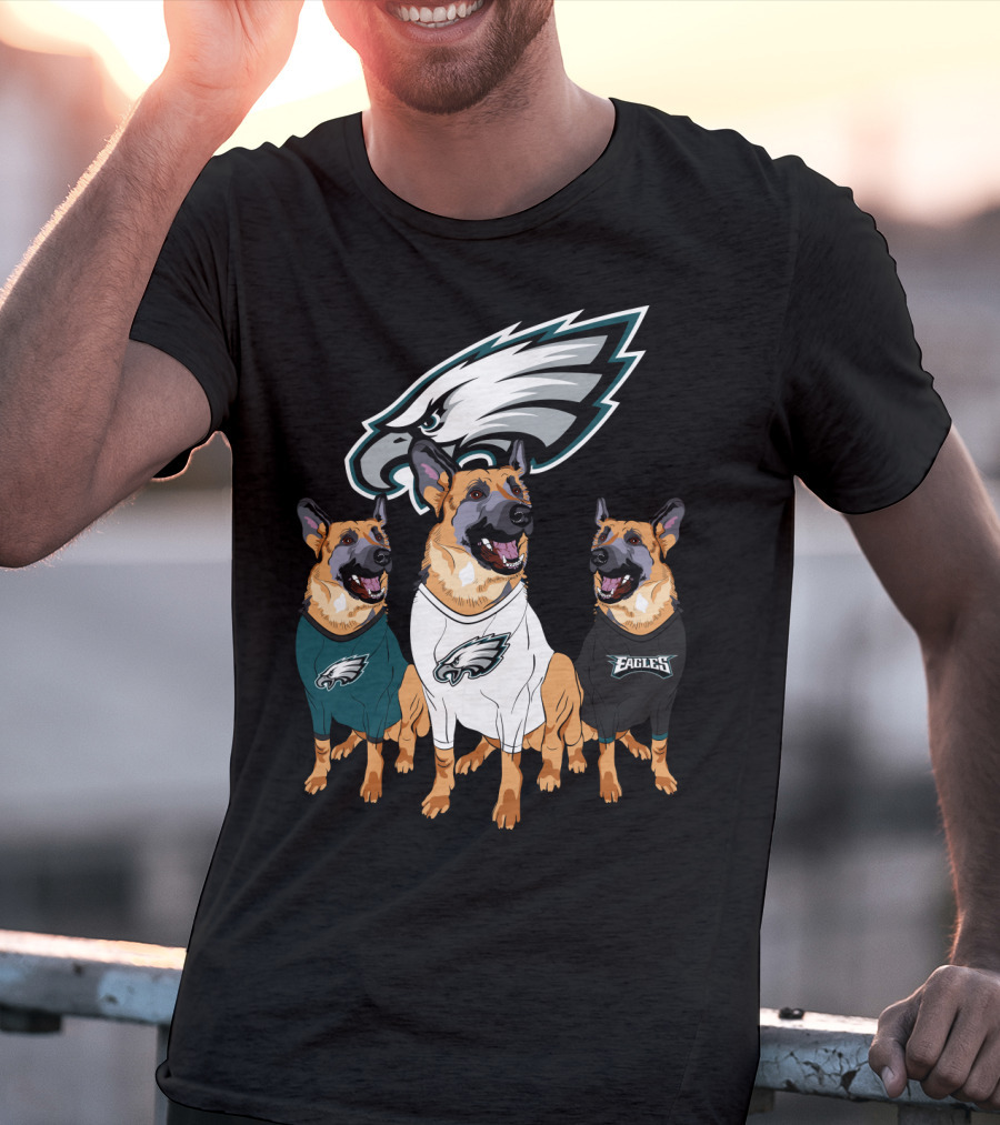 Philadelphia Eagles German Shepherd Trio T-Shirt
