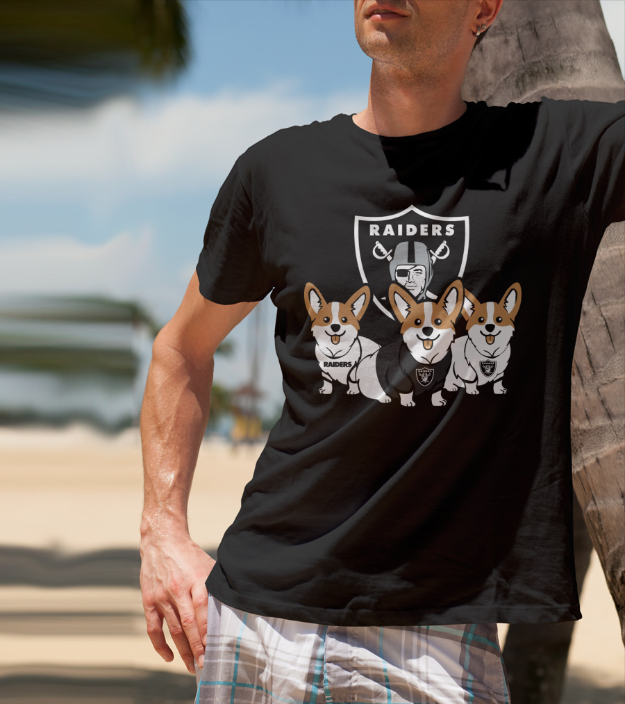 Las Vegas Raiders Corgi Dog T-Shirt