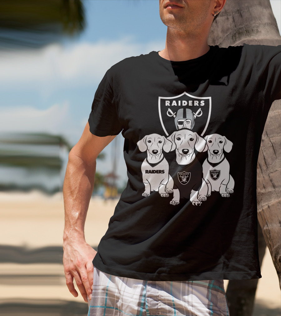 Las Vegas Raiders Dachshund Dog Trio T-Shirt