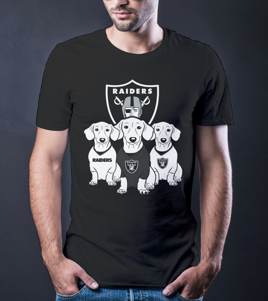 Las Vegas Raiders Dachshund Dog Trio T-Shirt