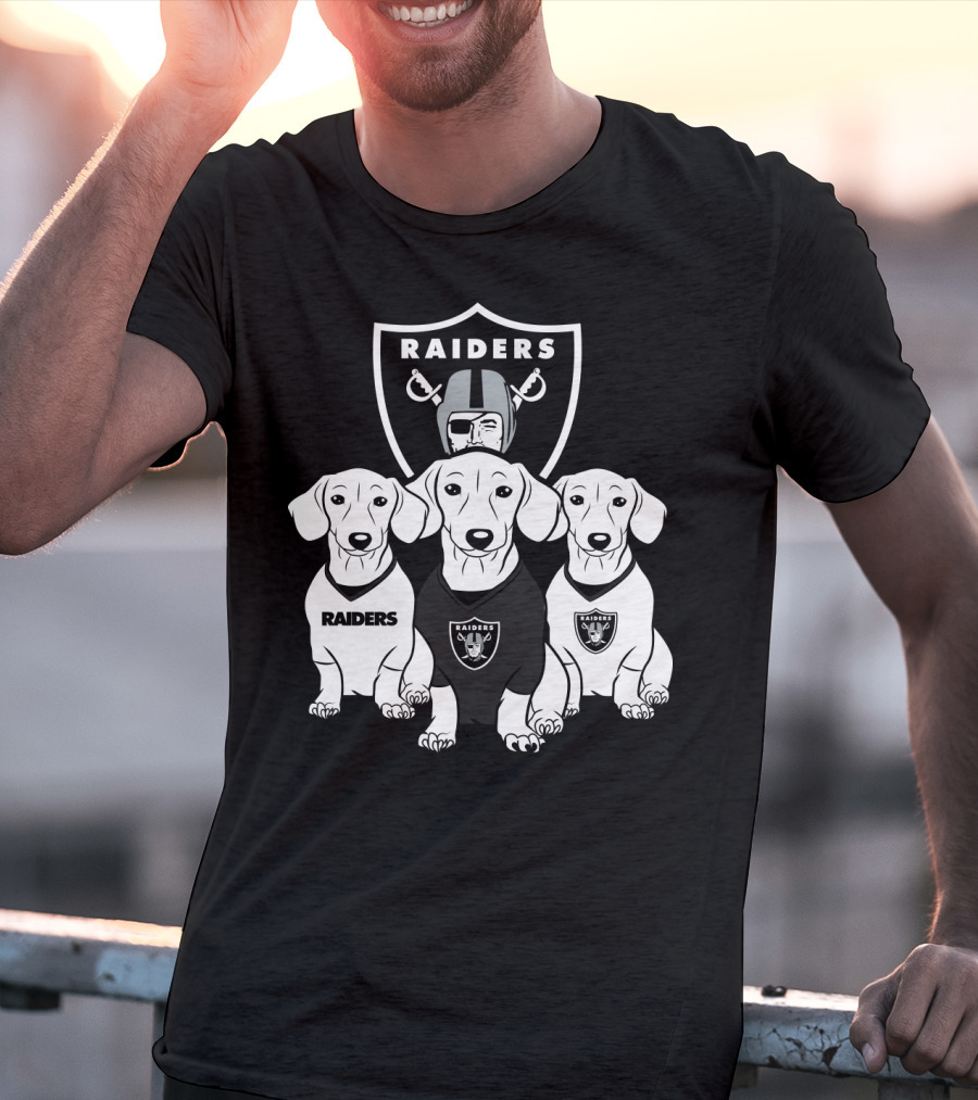 Las Vegas Raiders Dachshund Dog Trio T-Shirt