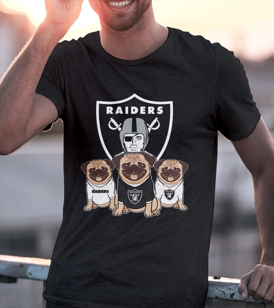 Las Vegas Raiders Pug In Team Gear T-Shirt