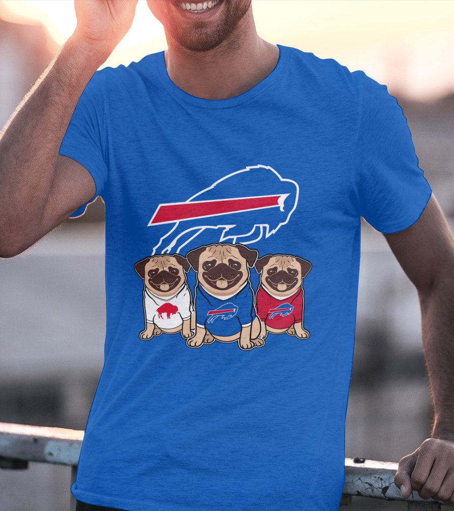 Buffalo Bills Pug Trio T-Shirt