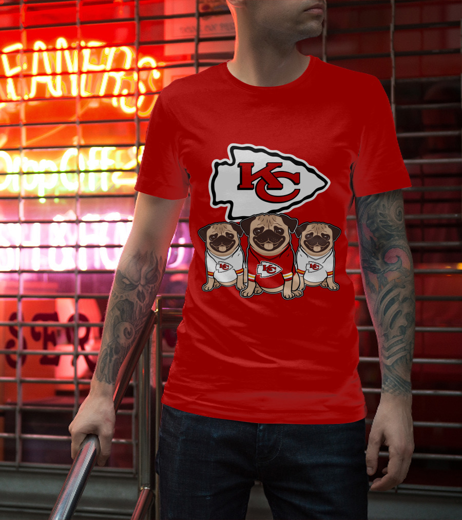 Kansas City Chiefs Pug Lovers Football Team T-Shirt